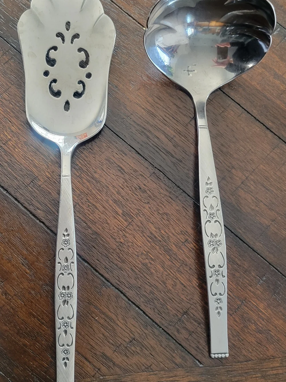 VTG Wm. A. Rogers Oneida Premier Stainless Spanada Serving Spoon Set Mid-Century